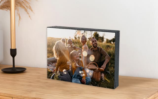 family wood panel on a desk