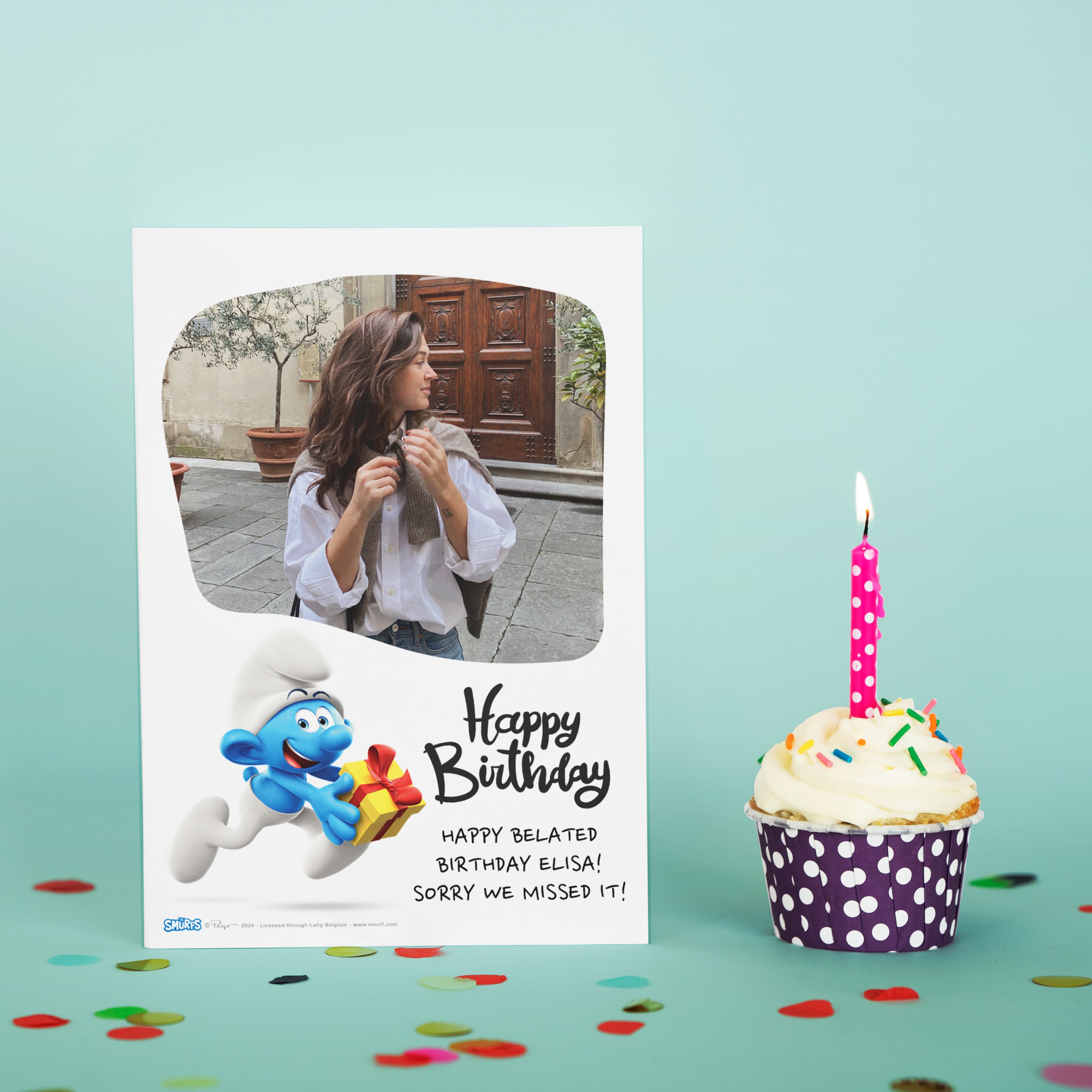 smurf birthday card