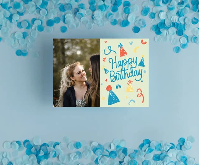 birthday card with a girl smiling