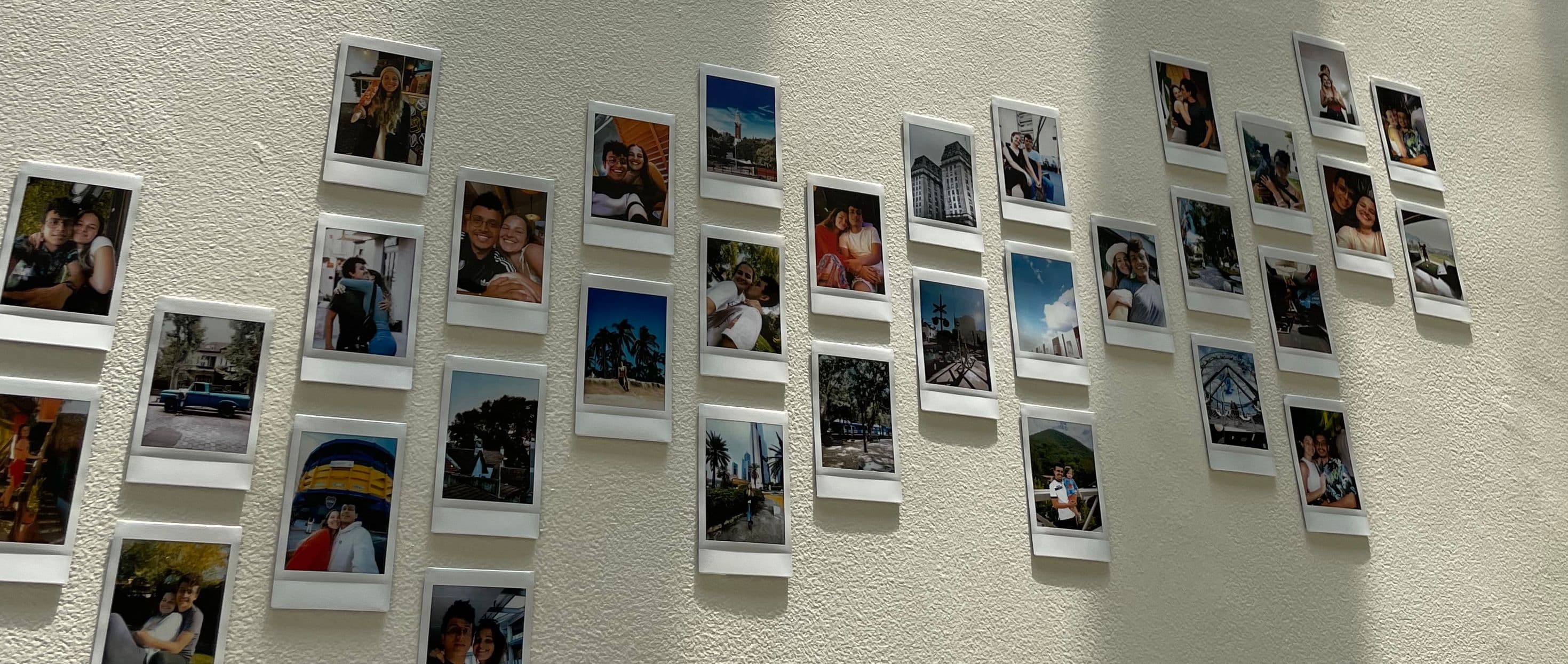 Wall of polaroid prints