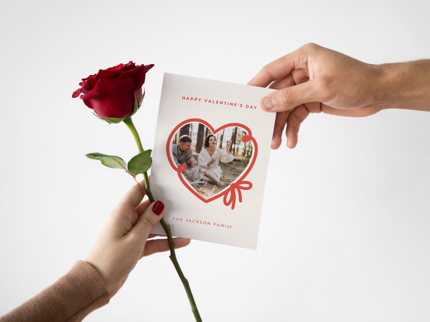 Valentine's Day card with rose