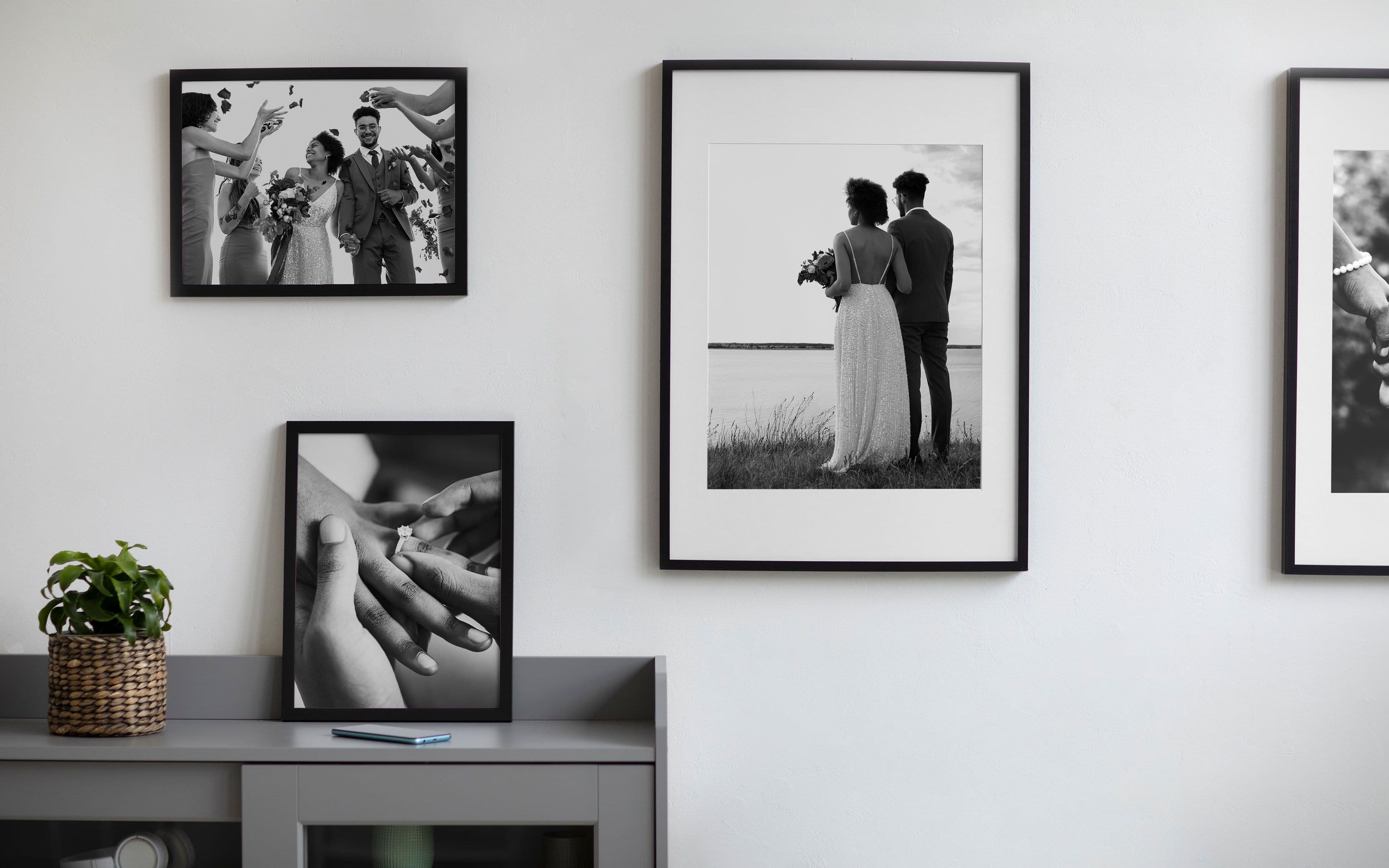 black and white gallery wall