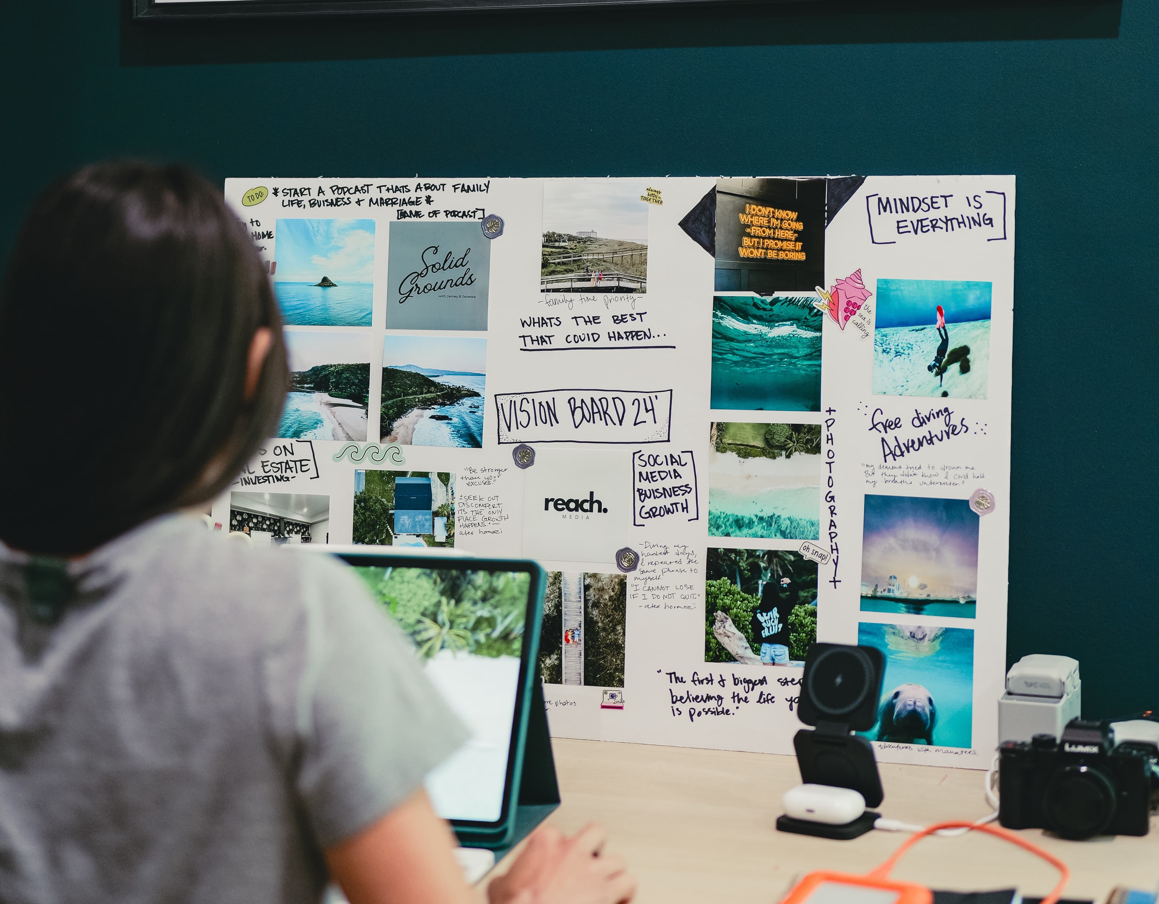 Vision Board on a desk