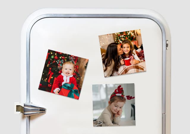 christmas magnets on fridge