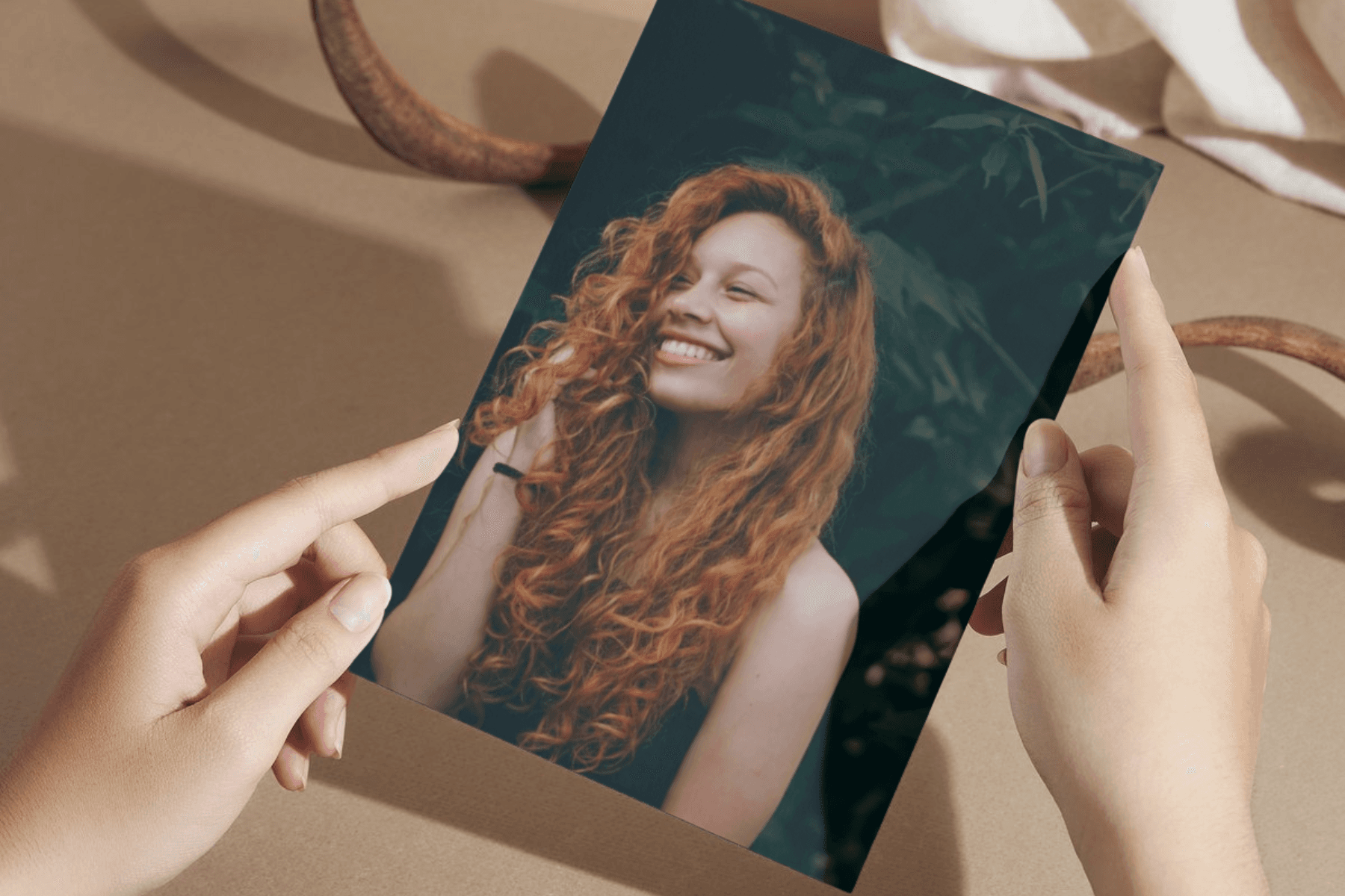 print of a girl with red hair