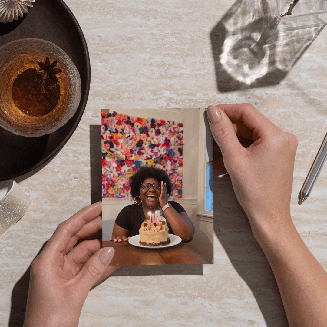 hands holding a birthday card