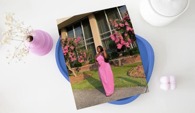 8x10 print with girl in pink dress