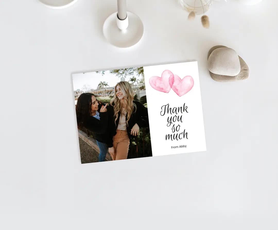 thank you card with a background