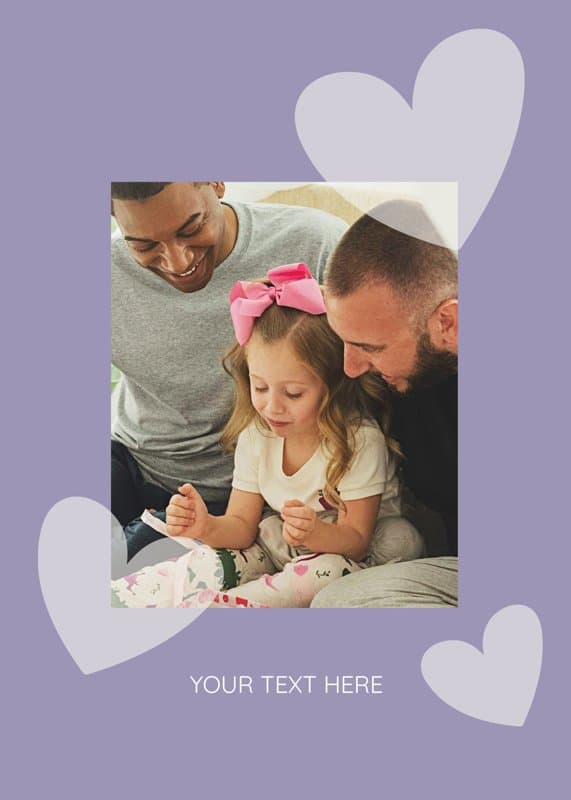 Purple hearts Card