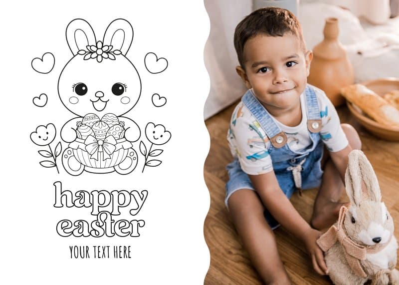 Love Easter Photo Coloring Card